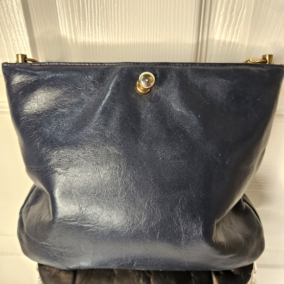 Vintage Ruth Saltz cougar head navy blue gold chain strap - Picture 7 of 13